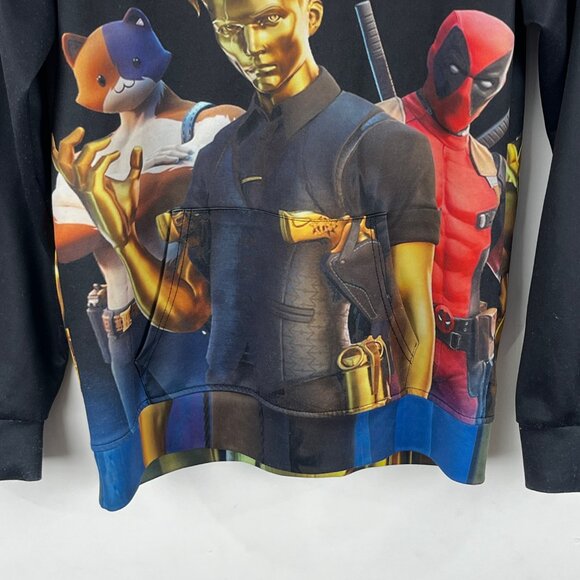 Unbranded Sweatshirt Hoodie Size M Black Long Sleeve Stretch Round Neck Fortnite - Picture 4 of 8